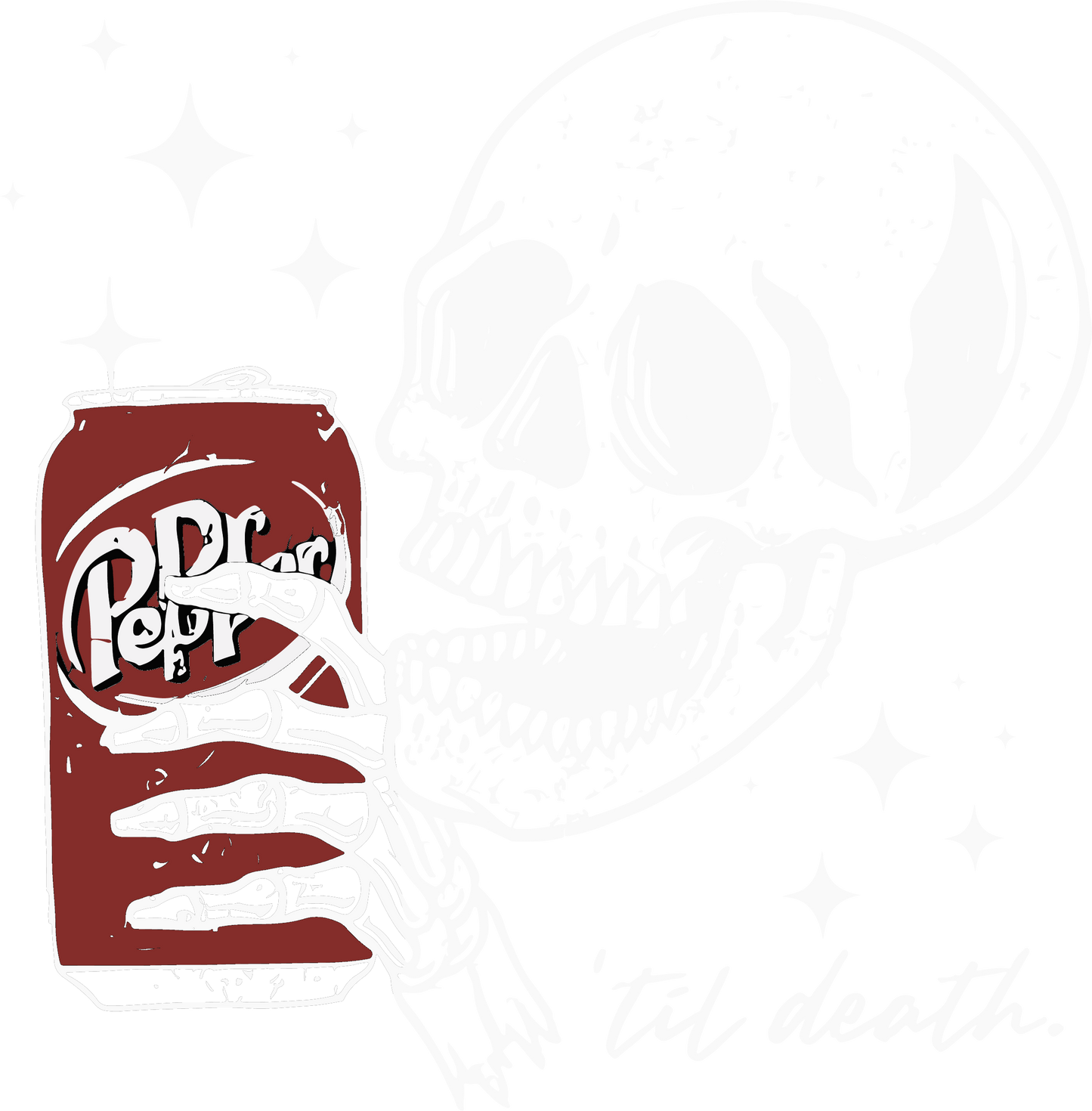 Retro Till Death Dr Pepper Skeleton Skull 0019