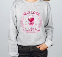 Wine Coquette Sweater, Social Club Shirt, Self Love Social Club Crewneck, In My Healing Era Jumper, Gift for Bachelorettes on Valentines Day