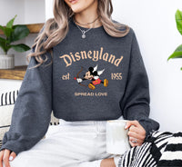 Disneyland Mickey Mouse Spread Love Sweatshirt, Disney Valentine's Day Sweater, Mickey Mouse Cupid Valentine Crewneck, Disneyland Love Gift