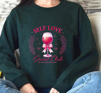 Wine Coquette Sweater, Social Club Shirt, Self Love Social Club Crewneck, In My Healing Era Jumper, Gift for Bachelorettes on Valentines Day