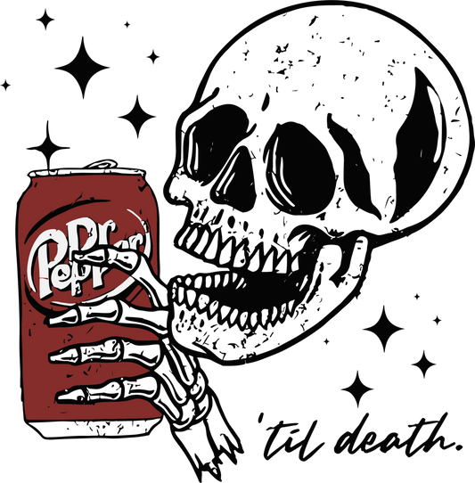 Retro Till Death Dr Pepper Skeleton Skull 0019