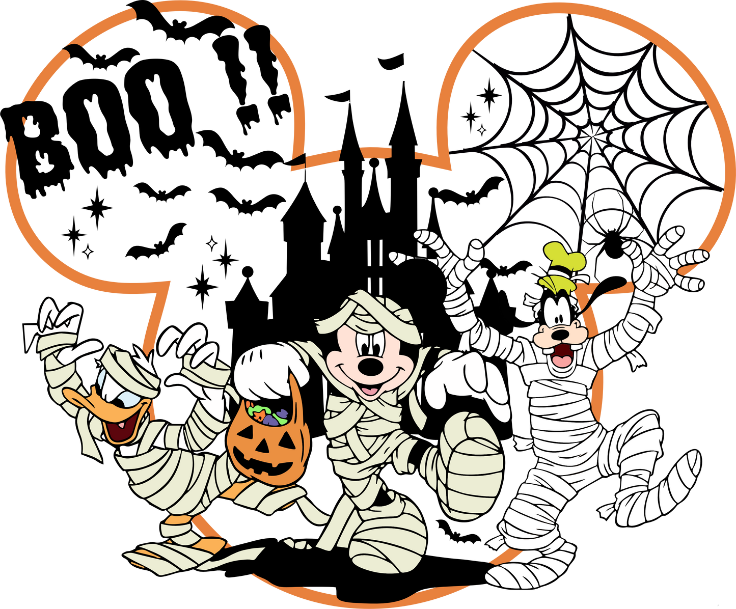 Retro Halloween Boo Mummy Friends 0027