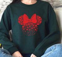 Disney Minnie Mickey Valentine's Day Sweater, Mickey & Minnie Head Sweatshirt, Disney Honeymoon Matching Shirt, Disney Valentine Trip 2025