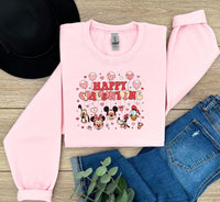 Cute Mickey And Friends Happy Valentine's Day Sweater, Disney Couple Matching Sweatshirt, Fancy Magic Kingdom Disneyland Family Holiday Gift