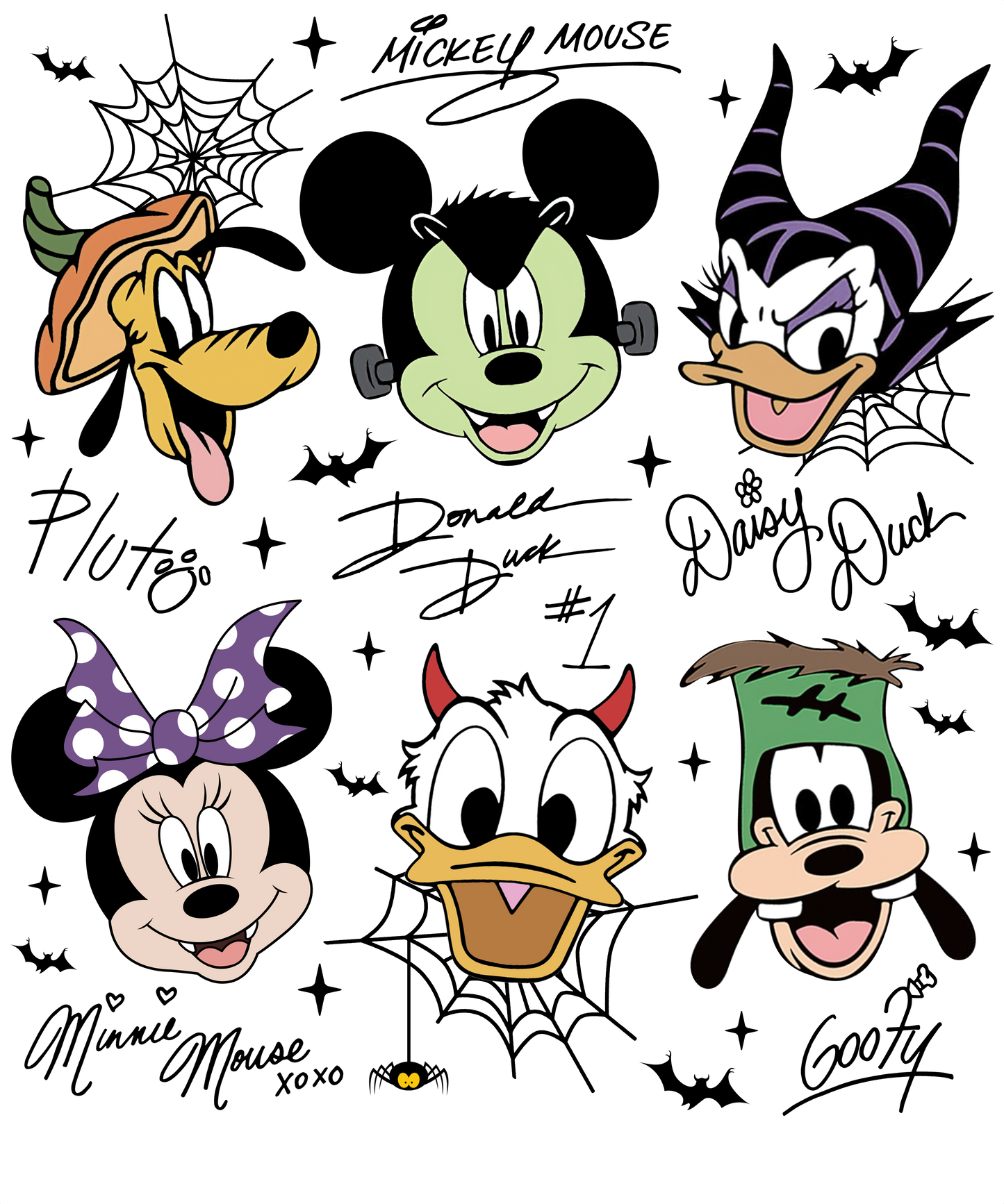 Retro Halloween Mickey Friends Faces Collection 0018