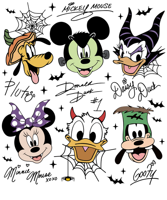 Retro Halloween Mickey Friends Faces Collection 0018