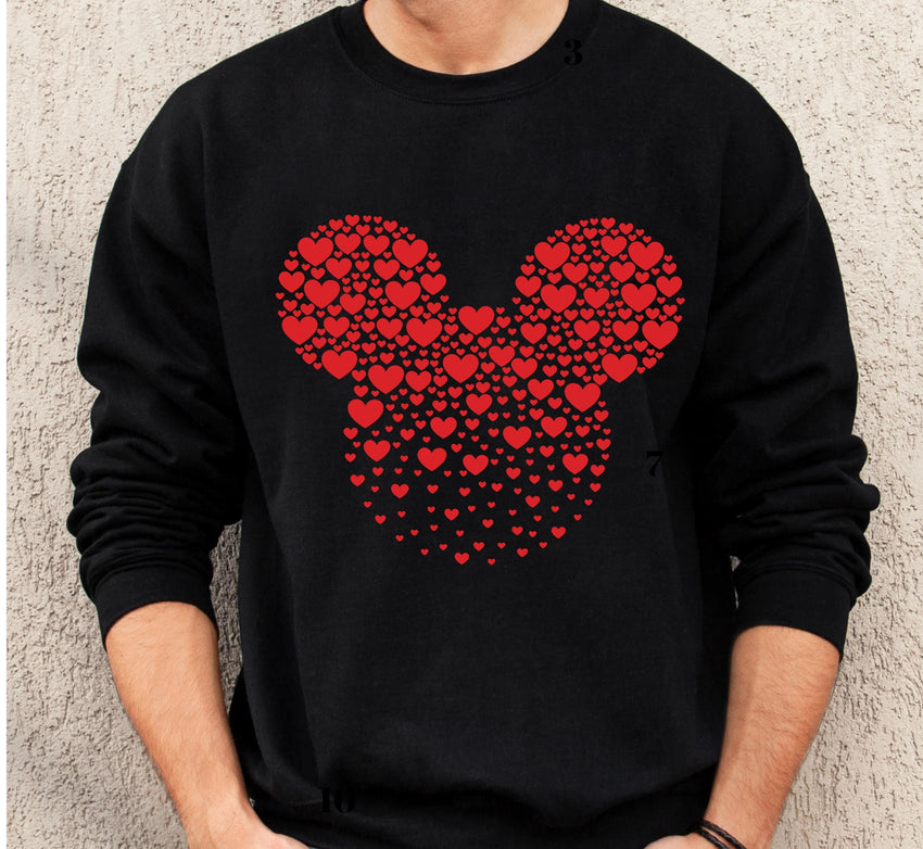 Disney Minnie Mickey Valentine's Day Sweater, Mickey & Minnie Head Sweatshirt, Disney Honeymoon Matching Shirt, Disney Valentine Trip 2025