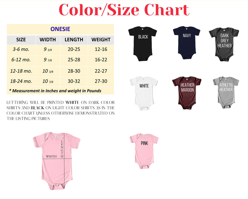 a picture of a baby&#39;s bodysuit size chart