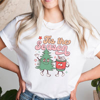 Tis the Season Christmas T-Shirt, Fun Holiday Graphic Tee, Women's Casual Fashion, Soft Comfortable Top, Trendy Festive Design Shirt