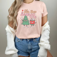 Tis the Season Christmas T-Shirt, Fun Holiday Graphic Tee, Women's Casual Fashion, Soft Comfortable Top, Trendy Festive Design Shirt