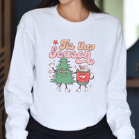 Tis the Season Christmas Sweatshirt, Fun Holiday Graphic Pullover, Unısex Cozy Fashion, Soft Comfortable Top, Trendy Festive Design Sweater