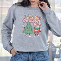 Tis the Season Christmas Sweatshirt, Fun Holiday Graphic Pullover, Unısex Cozy Fashion, Soft Comfortable Top, Trendy Festive Design Sweater