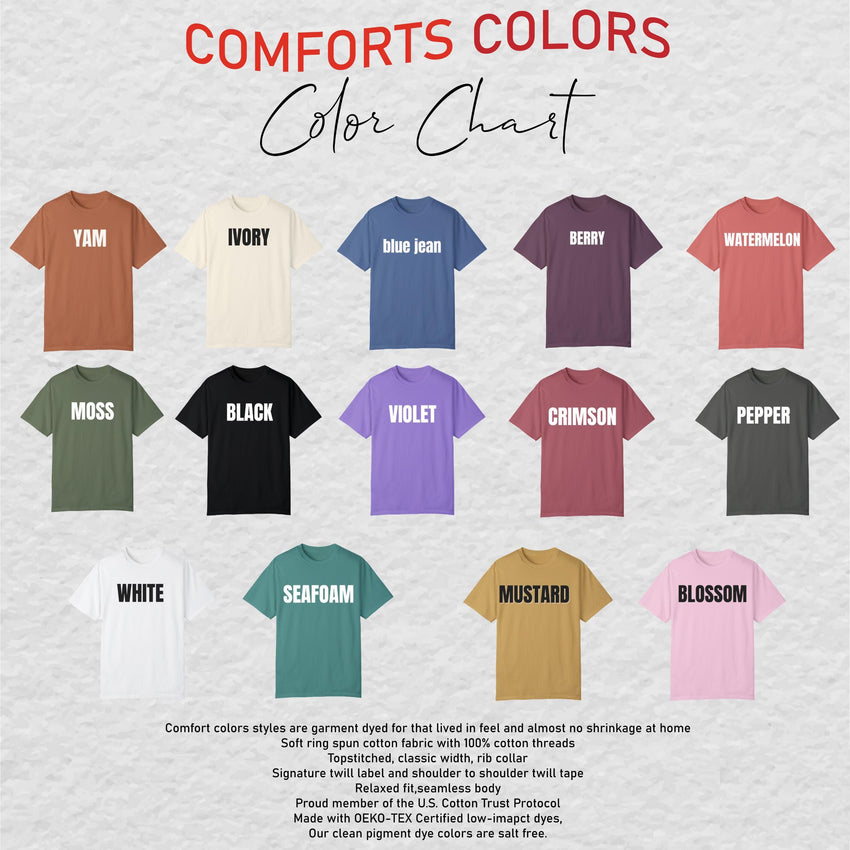 a poster with different colors of t - shirts