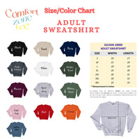 a chart showing the sizes of sweatshirts for men and women