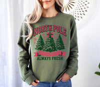 North Pole Christmas Shirt, Christmas Tree Farm Sweatshirt, Christmas Shirt, Oversized T shirt, Christmas Gift