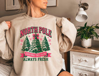 North Pole Christmas Shirt, Christmas Tree Farm Sweatshirt, Christmas Shirt, Oversized T shirt, Christmas Gift