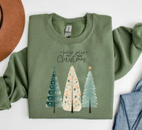 Holly Jolly Christmas Sweatshirt, Christmas Party Shirt,  Christmas Tree Sweatshirt, Holiday Sweaters for Women, Family Party Shirt