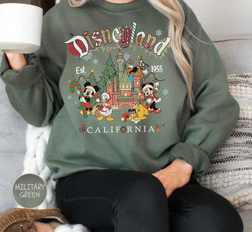 Vintage Disneyland Christmas Sweatshirt, Mickey and Friends Christmas Sweatshirt, Disneyland Sweatshirt, Christmas Family Shirt