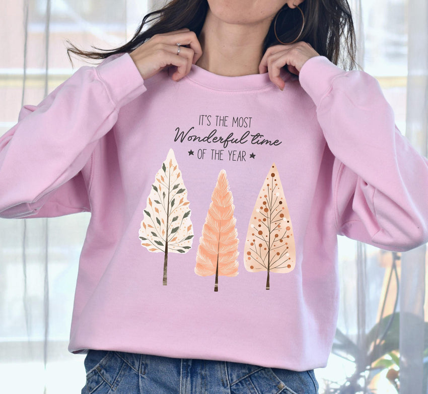 Christmas Tree Sweatshirt, It's The Most Wonderful Time Of The Year Sweat, Christmas Crewneck Sweat, Holiday Sweaters for Women