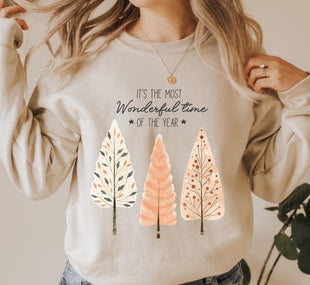 Christmas Tree Sweatshirt, It's The Most Wonderful Time Of The Year Sweat, Christmas Crewneck Sweat, Holiday Sweaters for Women