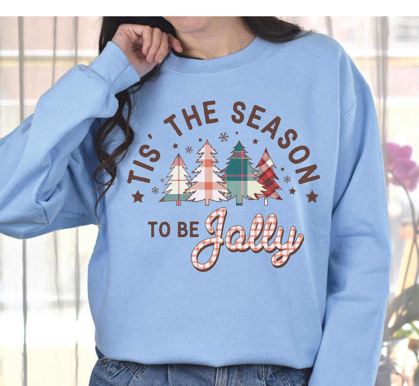 Tis The Season Sweatshirt, Christmas Tree Shirt, Christmas Shirts For Women, Retro Christmas Sweat, Family Christmas Sweatshirt