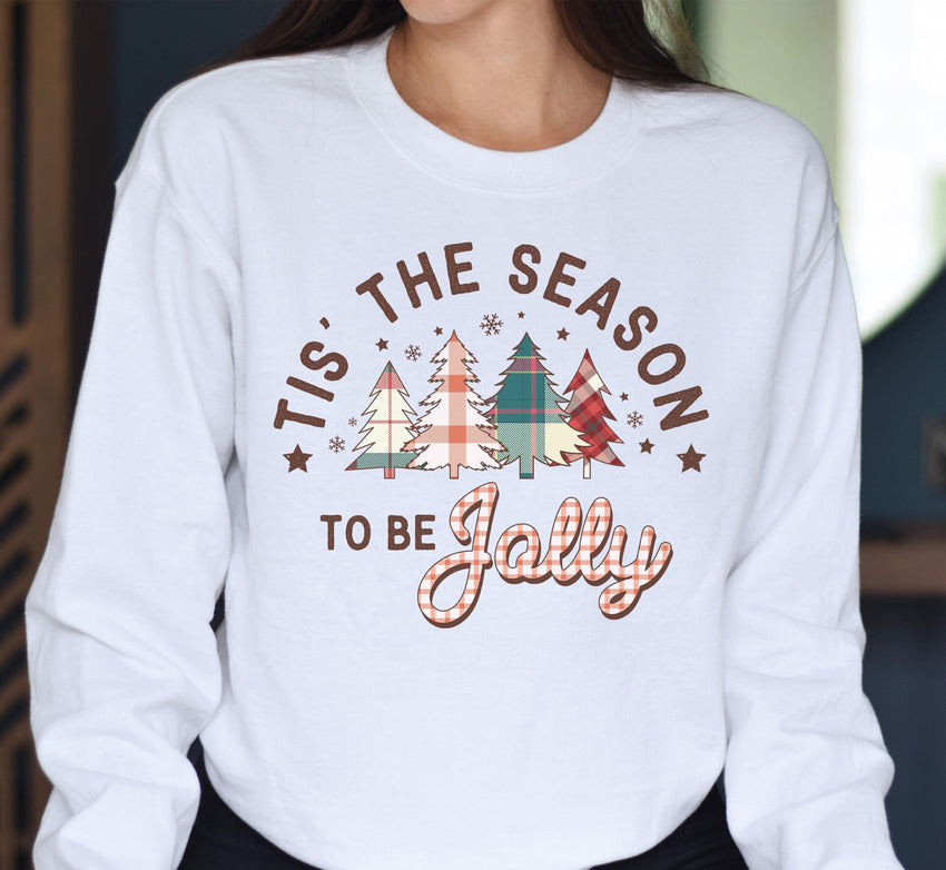 Tis The Season Sweatshirt, Christmas Tree Shirt, Christmas Shirts For Women, Retro Christmas Sweat, Family Christmas Sweatshirt