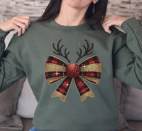 Christmas Bow Sweatshirt, Christmas Ribbon Shirt, Christmas Family Sweat, Merry Christmas Bow Sweat, Christmas Season Sweatshirt