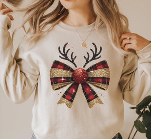 Christmas Bow Sweatshirt, Christmas Ribbon Shirt, Christmas Family Sweat, Merry Christmas Bow Sweat, Christmas Season Sweatshirt