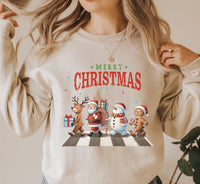 Merry Christmas Sweatshirt, Retro Santa Claus Sweat, Christmas Walking Across Shirt, Christmas Shirt For Women, Gingerbread Christmas Sweat