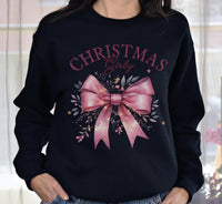 Christmas Girly Sweatshirt, Christmas Coquette Bow Shirt, Christmas Girly Crewneck, Holiday Season Shirts, Retro Christmas Sweatshirt