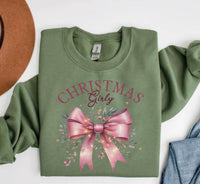 Christmas Girly Sweatshirt, Christmas Coquette Bow Shirt, Christmas Girly Crewneck, Holiday Season Shirts, Retro Christmas Sweatshirt