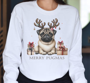 Merry Pugmas Sweat, Dog Lover Gift, Funny Christmas Sweat, Animal Lover Sweat, Dog Mom Shirt, Christmas Pugs Shirt, Christmas Party Gift