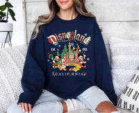 Vintage Disneyland Christmas Sweatshirt, Mickey and Friends Christmas Sweatshirt, Disneyland Sweatshirt, Christmas Family Sweatshirt