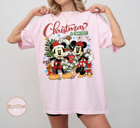 Vintage Mickey Minnie Disney Christmas On Main Street Shirt, Retro Disney Christmas Shirt, Mickey's Christmas Party 2024 Matching Shirt