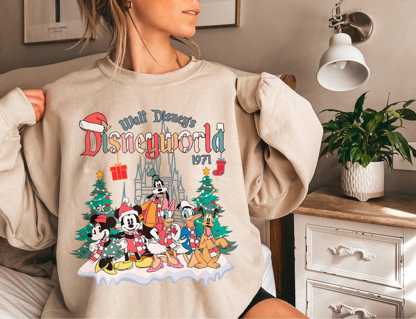 Walt Disney Christmas Sweatshirt, Disney Christmas Crewneck, Christmas Gift, Mickey and Friends Christmas Shirt