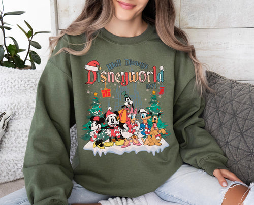 Walt Disney Christmas Sweatshirt, Disney Christmas Crewneck, Christmas Gift, Mickey and Friends Christmas Shirt