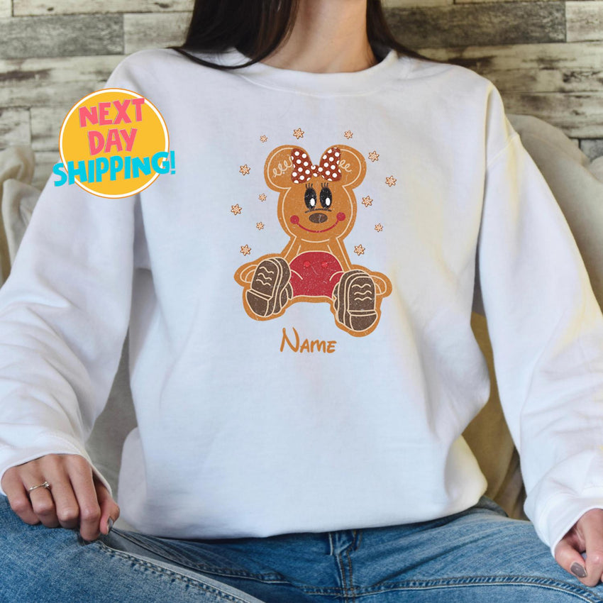 Retro Minnie Cookie Sweatshirt, Disney Christmas Sweatshirt,  Very Merry Christmas Party, Holiday Season Shirt, Minnie Gingerbread