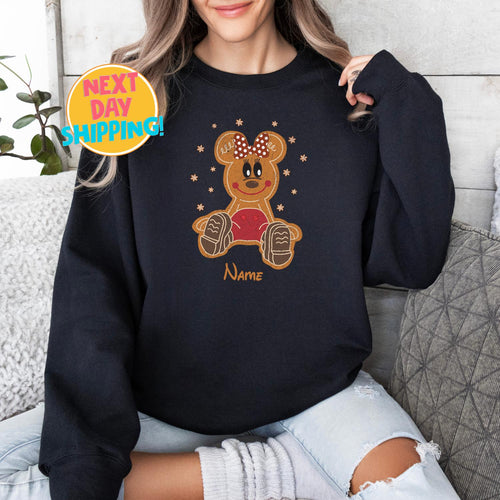 Retro Minnie Cookie Sweatshirt, Disney Christmas Sweatshirt,  Very Merry Christmas Party, Holiday Season Shirt, Minnie Gingerbread