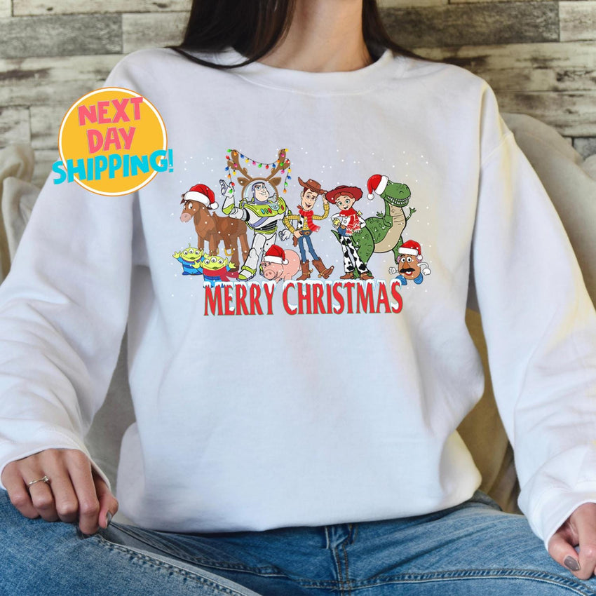 Merry Christmas Toy Story Sweatshirt, Toy Story Friends Disney Trip Sweater, Woody And Buzz Family Christmas,  Disneyland X-mas Shirt