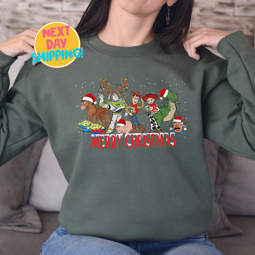 Merry Christmas Toy Story Sweatshirt, Toy Story Friends Disney Trip Sweater, Woody And Buzz Family Christmas,  Disneyland X-mas Shirt