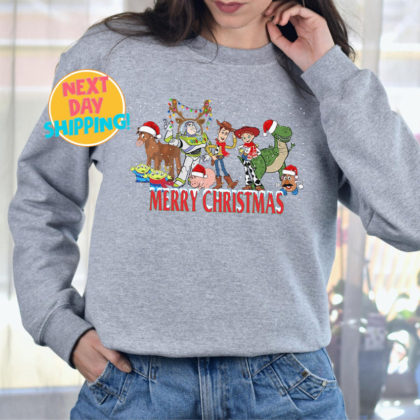 Merry Christmas Toy Story Sweatshirt, Toy Story Friends Disney Trip Sweater, Woody And Buzz Family Christmas,  Disneyland X-mas Shirt