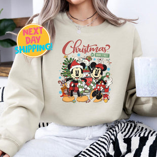 Christmas On Main Street Sweatshirt, Mickey and Minnie  Sweatshirt, Very Merry Christmas, Christmas Party Shirt, Disney Family Christmas Tee