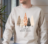 Warm Winter Wishes Sweat, Christmas Tree Sweatshirt, Christmas Crewneck Sweatshirt, Holiday Sweatshirt, Winter Lover Xmas Party Gift