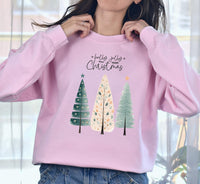 Holly Jolly Christmas Sweatshirt, Christmas Party Shirt,  Christmas Tree Sweatshirt, Holiday Sweaters for Women, Family Party Shirt