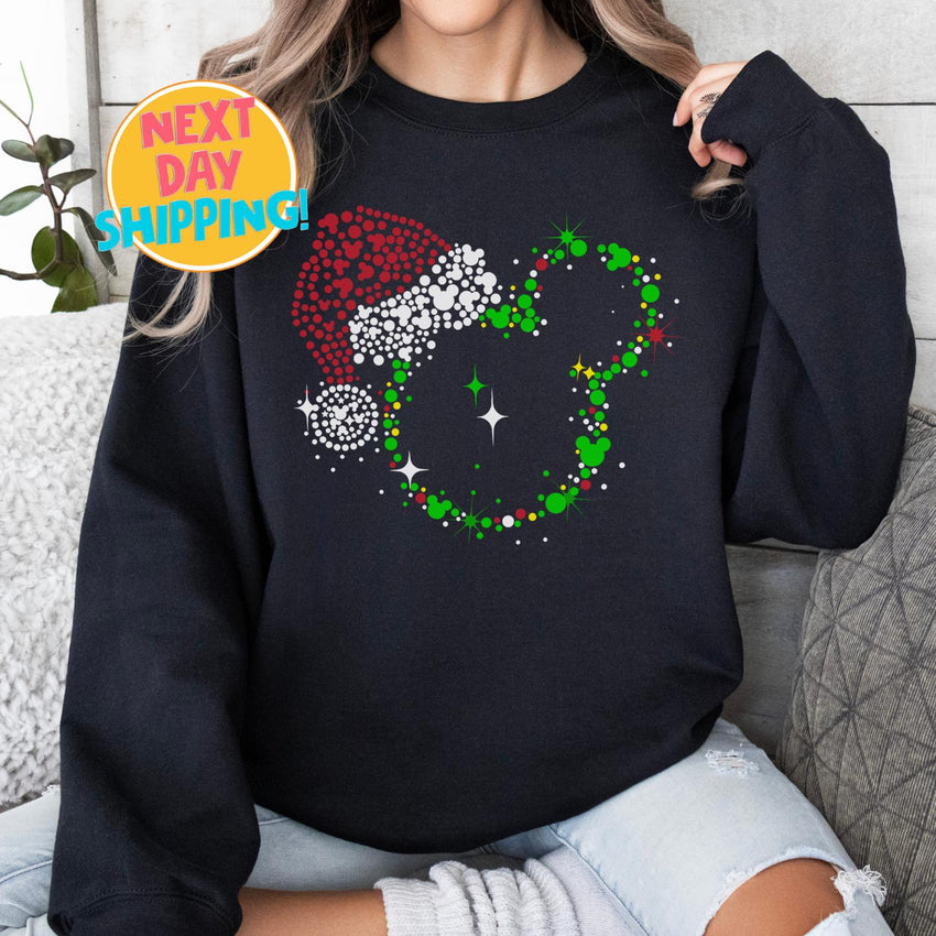 Santa Mickey Sweatshirt, Disney Christmas Shirt, Xmas Disney Sweater, Family Christmas Vacation Sweatshirt, Christmas Party Sweatshirt