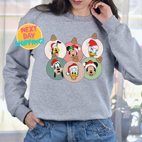 Mickey and Friends Christmas Sweatshirt, Vintage Disney Christmas Shirt, Cozy Graphic Xmas Sweater, Vintage Disney Christmas Shirt