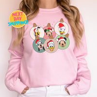 Mickey and Friends Christmas Sweatshirt, Vintage Disney Christmas Shirt, Cozy Graphic Xmas Sweater, Vintage Disney Christmas Shirt