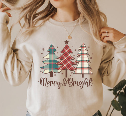 Merry and Bright Sweatshirt, Family Christmas Sweatshirt, Merry Christmas Sweatshirt, New Year Sweatshirt, Cozy Holiday Gift