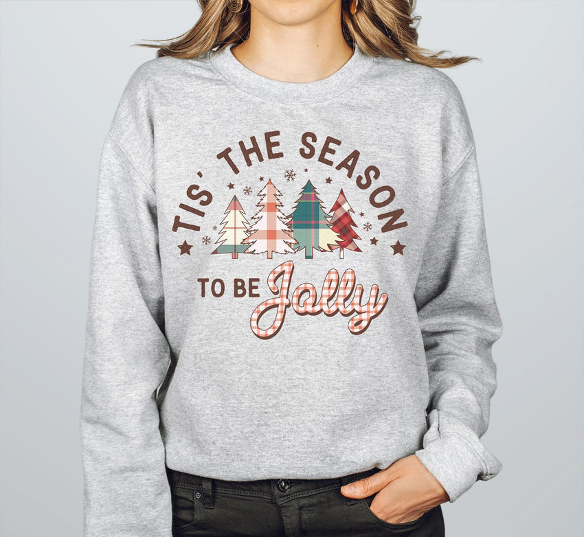 Tis The Season Sweatshirt, Christmas Tree Shirt, Christmas Shirts For Women, Retro Christmas Sweat, Family Christmas Sweatshirt