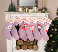 Christmas Velvet Stockings, Personalized Christmas Stocking, Custom Stockings With Names, Family Christmas Gift